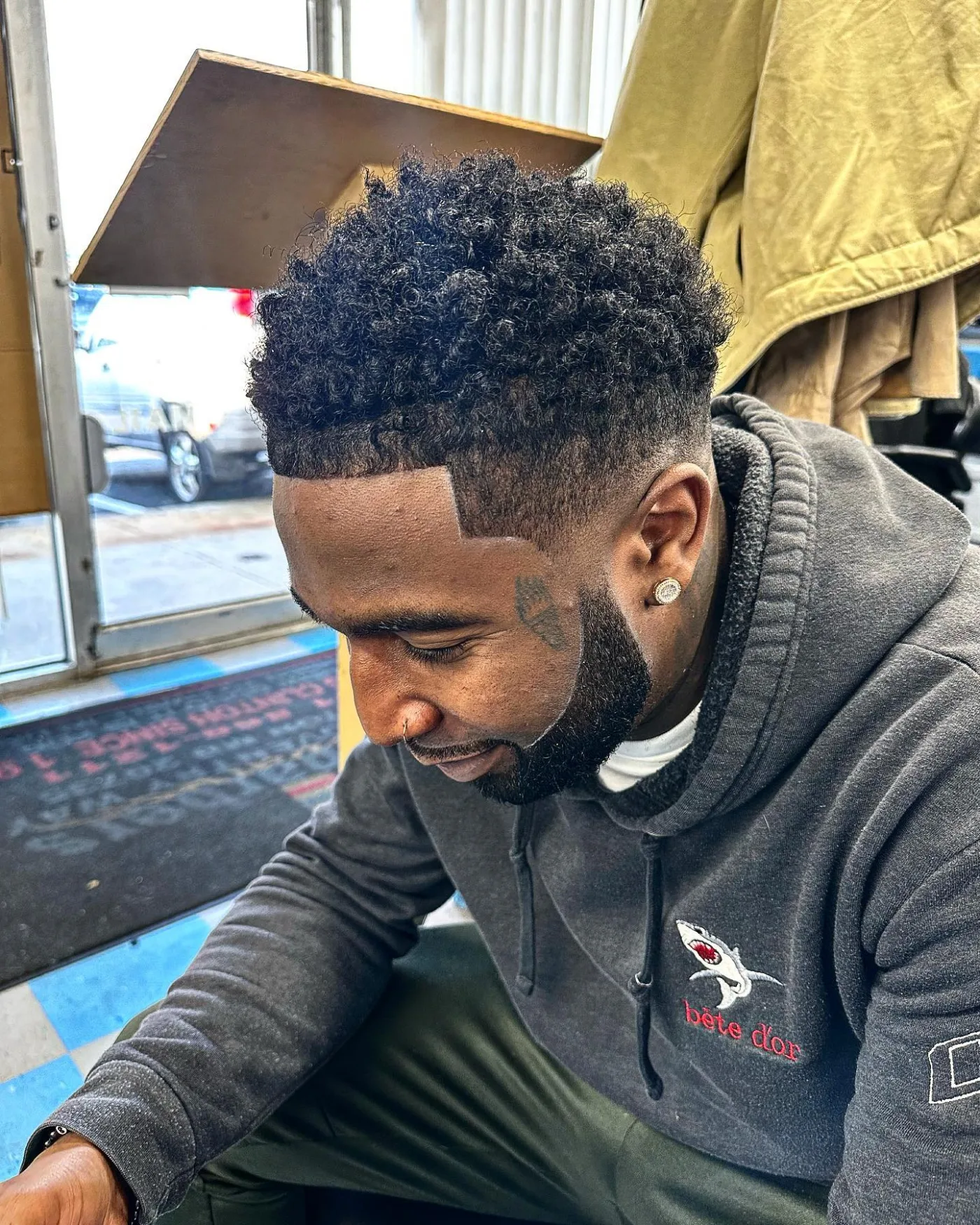 Beard lineup and fade at Unity Barbershop